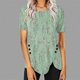 thumbnail image 4 of Blusas de Manga Corta para las Mujeres Botón Impreso Cuello Redondo Top Casual, Blusas para las Mujeres Casual, 4 of 6