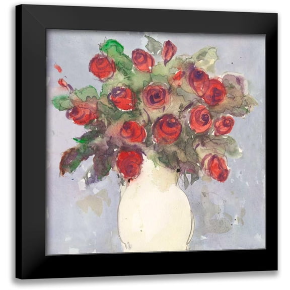 Dixon, Samuel 12x12 Black Modern Framed Museum Art Print Titled - Watercolor Bouquet I