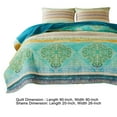 thumbnail image 5 of Dora 3 Piece Bohemian Full Quilt Set, Medallion, Paisley, Blue, Green, 5 of 6
