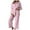 Pink, variant on Holiday Cute Bow Pajamas Women Silk Satin Pink Heart Print Pjs 2 Piece Long Sleeve Shirt Matching Lounge Pants Set (Sky Blue, L)