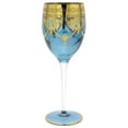 thumbnail image 2 of GlassOfVenice Set of Two Murano Glass Wine Glasses 24K Gold Leaf - Blue, 2 of 7