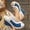 Blue, variant on Crunowin Women's Wedge Sandals, Comfortable Peep Toe Buckle Strap Spring Summer Big Size Sandals Blue 6.5