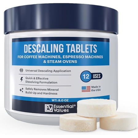Descaling Tablets (12 Count/Up to 12 Uses) for Jura, Miele, Bosch, Tassimo Espresso Machines and Miele Steam Ovens (1 Pack)