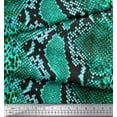 thumbnail image 3 of Soimoi Green Modal Satin Fabric Leopard & Snake Animal Skin Printed Fabric 1 Yard 42 Inch Wide, 3 of 3