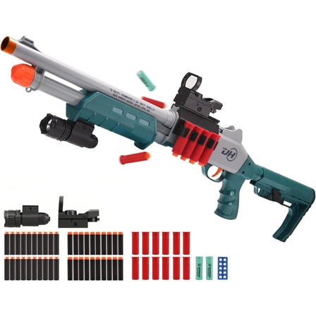 30-Inch Foam Blaster with Flashlight – Shell Ejecting, Manual Loading Spring Soft Dart Blaster for Outdoor Fun 14  Years Old