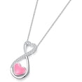 thumbnail image 1 of Love Infinity Necklace Inlaid with Pink Heart Enamel 925 Sterling Silver Romantic Necklace Women Jewelry Gift for Valentine's Day Birthday, 1 of 5