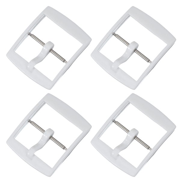 Uxcell 4 Pcs Cierre de Reemplazo para Banda de Reloj, Cierre de Correa de Reloj de Plástico de 20 mm para Bandas de Reloj de Cuero Silicona Nylon Lona, Blanco