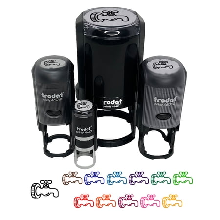 Water Faucet Self-Inking Rubber Stamp Ink Stamper - Black Ink - Mini 1/2 Inch
