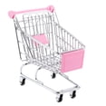 thumbnail image 1 of Hand Push Shopping Cart Supermarket Trolley Pink, 1 of 8