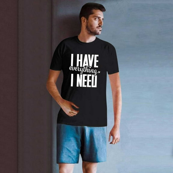 EQWLJWE Men's Short Sleeve Shirt Man Valentine's Day Tops Printed T-Shirt Casual Short Sleeve Round Neck Blouse