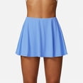 thumbnail image 2 of Women's High Waist Flowy Athletic Skirt with Built-In Shorts - Small, Light Blue, 2 of 6