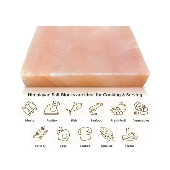 Pink Salt Wall Himalayan Salt Cooking Block 8x8x1 in for Grilling & Serving Pack of 1