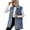 Blue, variant on Denim Jean Vest for Womens Oversized Sleeveless Denim Jacket Removable Hooded Button down Denim Waistcoat XS- XL