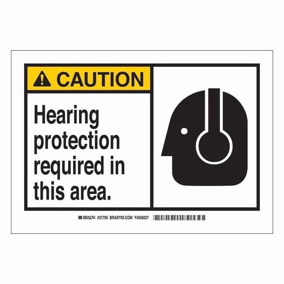 Brady Caution Sign,5 x 3-1/2 In.,Polyester 83923