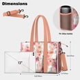 thumbnail image 5 of Teacher Tote Bag,Pink Bichon Frise and Flower Teacher Utility Tote Bag,Large Work Tote Bags for Women with Multiple Pockets,Top Zipper Closure,13.8x10.6x6.7 Inch, 5 of 5