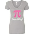 thumbnail image 3 of Inktastic Happy Pi Day Pink Math Symbol Women's V-Neck T-Shirt, 3 of 5