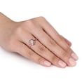 thumbnail image 3 of 1/3 Carat (ctw) Lab-Created White Sapphire Floral Ring Rose-plated Sterling Silver, 3 of 5