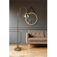 thumbnail image 4 of Grandview Gallery 64" Transitional Plated Gold Floor Lamp ft. Modern Dome Shade, Unique White Glass Bulb Cover, and Traditional Turned Details, 4 of 5