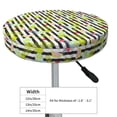 thumbnail image 4 of KLL Striped With Palm Tree Branches Round Bar Chair Cushion Cover 12 inch ,Bar Stool Protector with Elastic, Soft Washable, 4 of 6