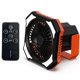 thumbnail image 1 of Ventilador de escritorio pequeño con batería para acampar, ventilador portátil de 3 velocidades para acampar, 4000 mAh, color negro y naranja, 1 of 5