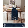 thumbnail image 3 of Boanket Happy Father's Day Table Runner - 60 Inch Long, Kitchen Dining Table Runner Dresser Scarves, Navy Blue Shabby Wooden Grain Farmhouse Decor for Coffee Tables Wedding Party Banquet, 3 of 8