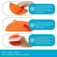 thumbnail image 3 of Pack of 2 Heat Resistant Silicone BBQ Gloves for Outdoor Grilling Baking Cooking with Nonslip Grip Food Handling Mitts, 3 of 9