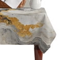 thumbnail image 4 of Grey Ombre Marble Table Cloth Waterproof Tablecloths, Golden Gray Marble Crack Abstract Art Tablecloth Dining Table Cover for Kitchen Party Tabletop Outdoor, Rectangle Tablecloth 60x84 Inch, 4 of 9