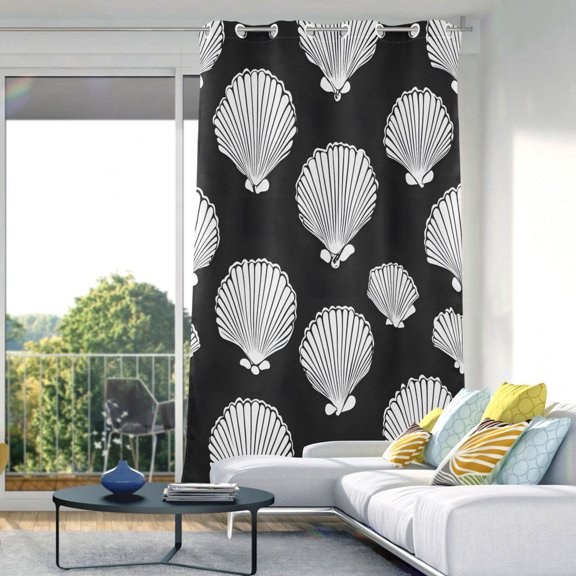 Seashells Blackout Curtains 84"x52" Thermal Insulated Curtain 1 Panel