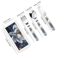 thumbnail image 2 of Kdxio Blue Golden Dream Lotus Toddler Utensils Set - Kids Silverware Set, Set Kids Utensils Set with Case for Preschooler Children, 2 of 8