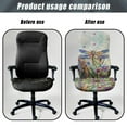 thumbnail image 4 of Whosucclay Dragonfly Daisy Print Office Chair Cover, Anti-Dust Chair Cover with Elastic Bottom Fit Swivel Executive Office Chair Thick High Back Chair Slipcover Universal Desk Chair Seat Protector-S, 4 of 7