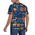 thumbnail image 2 of Zufioo Funny Steam Train Print Men's Baseball Short Sleeve, Moisture Wicking Button-Down Hip Hop Tee-4X-Large, 2 of 7