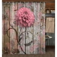 thumbnail image 2 of Farmhouse Flower Floral Shower Curtain, Rustic Pink Dahlia Shower Curtain Set, Country Pink Wild Garden Plant Waterproof Fabric Shower Curtain with Hooks, Surreal Bathroom Curtain, 36x70inch, 2 of 6