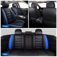 thumbnail image 2 of FANOTEK Custom Fit for Chevrolet Trax 2015-2021 Car Seat Cover, Breathable Faux Leather Full Set Seat Cushion with Airbag Compatible Black Blue, 2 of 9