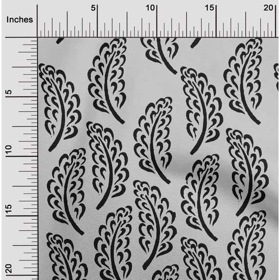 oneOone Cotton Jersey Black Fabric Leaves Block Sewing Fabric By The Yard Printed Diy Clothing Sewing Supplies 58 Inch Wide