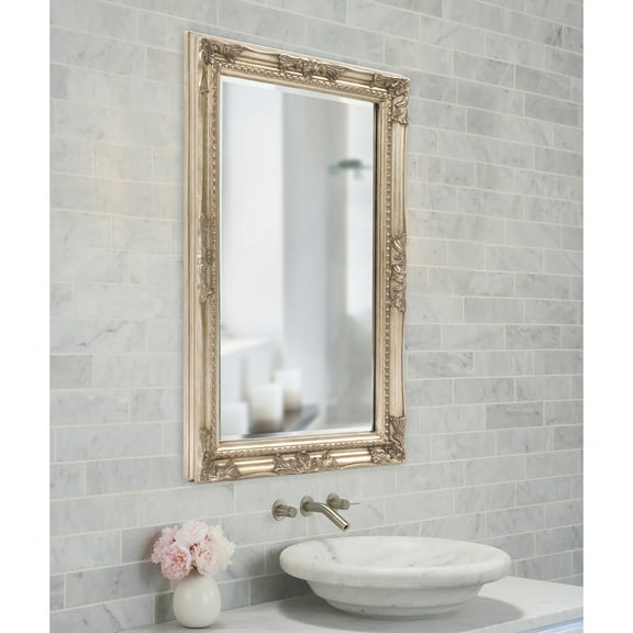 Queen Ann White Rectangular 24" by 36" Wall Mirror