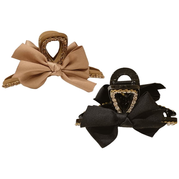2Pcs Adorable Woman Hair Clip Creative Woman Bowknot Hair Clamp Hair Tying Clip