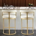thumbnail image 6 of Height Bar Stools Set of 2 for Kitchen Counter, 26" Bar Chairs with Back, Modern Height Island Barstools, Upholstered Breakfast Stools for Dining Room, Cafe, Kitchen Island, Comfy, Ivory, 6 of 14