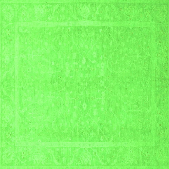 Ahgly Company Indoor Square Abstract Green Modern Area Rugs, 6' Square