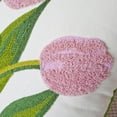 thumbnail image 4 of Funda de almohada con bordado floral de primavera, funda de cojín cuadrada suave (rosa, 18.0 x 18.0 in), 4 of 5