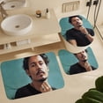 thumbnail image 6 of Johnny Depp 4 Pcs Bathroom Shower Curtain Set with Rugs(Bath Mat,U Shape Mat, Toilet Lid Cover Mat) Bathroom Accessory Sets, 6 of 8