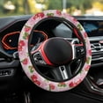 thumbnail image 4 of Pzuqiu Strawberry Print Car Floor Mats Car Steering Wheel Cover Full Set 5 Packs Rubber Non-Slip Floor Mats Dust Proof Car Interior Accessories Universal Fit Automotive Floor Mats for Cars, 4 of 6