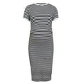 thumbnail image 6 of TANYSU Women's Casual Striped Maternity Dress Short Sleeve Sleeve Split Thigh Bodycon Dresses Pregnancy Clothes For Mother-to-be, 6 of 6