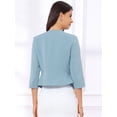 thumbnail image 3 of DARING DIVA Women's Open Front 3/4 Sleeve Peplum Business Blazer XL Blue, 3 of 6