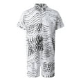 thumbnail image 4 of Mens Hawaii Shirt Suits, Fashion Printed Button Down Short Sleeve Shirt + Beach Shorts Set, 4 of 9