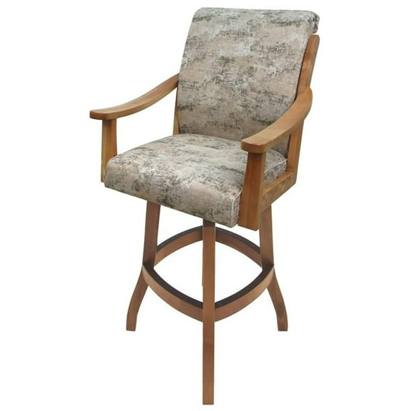 Tobias Designs Casa 30" Swivel Solid Wood Bar Stool in Poet Desert Brown