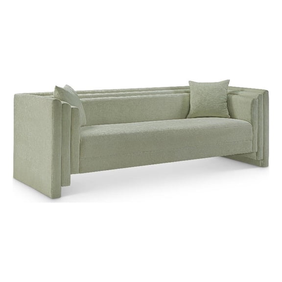Meridian Furniture Everett Mint Chenille Fabric Upholstered Sofa