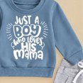 thumbnail image 4 of HCNTES Baby Boy Winter Clothes Toddler Kids Baby Boy Fall Outfits 3M 6M 12M 18M 24M 1T 2T 3T Casual Just a boy who loves his mama Letter Print Long Sleeve Hoodie Tops Pants Winter Clothes Sets, 4 of 4