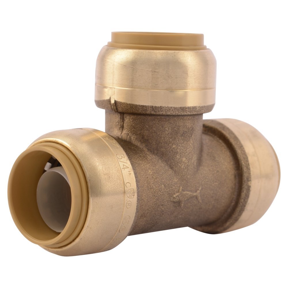 SharkBite U370LFA Tee Plumbing Pipe Connector 3/4 In, PEX Fittings, Push-to-Connect, Copper, CPVC, 3/4-Inch by 3/4-Inch by 3/4-Inch, - image 2 of 5