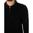 thumbnail image 4 of CAPO Egyptian Cotton Longsleeved Zip Polo Shirt, Black, 4 of 6