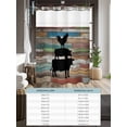 thumbnail image 6 of No Hook Shower Curtain with Snap in Liner,Farm Animal Silhouette Cow Pig Chick Waterproof Bath Curtain Double Layers with See Through Top Window,Retro Wood Grain Hotel Shower Curtains 60x72in, 6 of 9